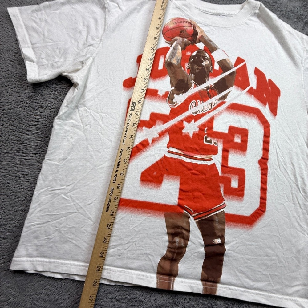 Air Jordan Womens L MJ 23 Chicago Bulls Graphic Tee White Cotton Relaxed Fit - Picture 3 of 5